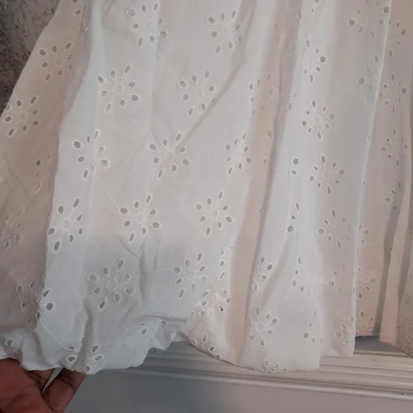 Zara ZW Collection Voluminous Skirt with Cutwork Embroidery Sz-L - Picture 11 of 11